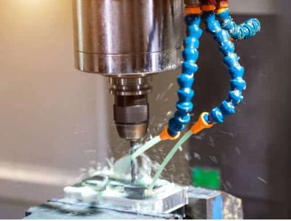 Precision CNC machining with coolant