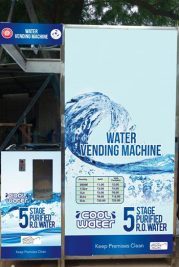 Water vending machine branded unit signage